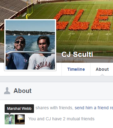 CJ Sculti Jr.'s Facebook profile photo. Sculti is on pictured on the right.