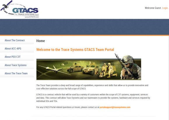 The Gtacs.com home page.