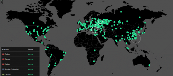 A map tracking the global spread of the Wana ransomware strain. Image: Malwaretech.com. 